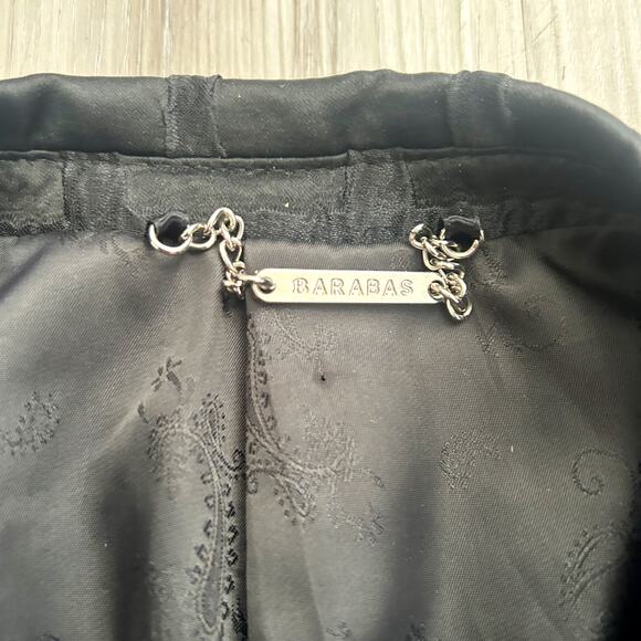 BARABAS Black Caged Rhinestone Diamond Men’s Blazer Jacket Slim Fit Sz 40/Medium - Picture 8 of 12